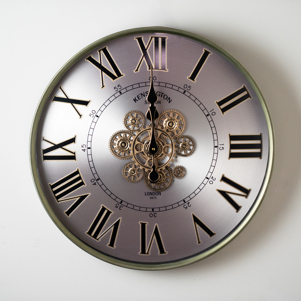 Old town gears kensington clock champagne 60cm