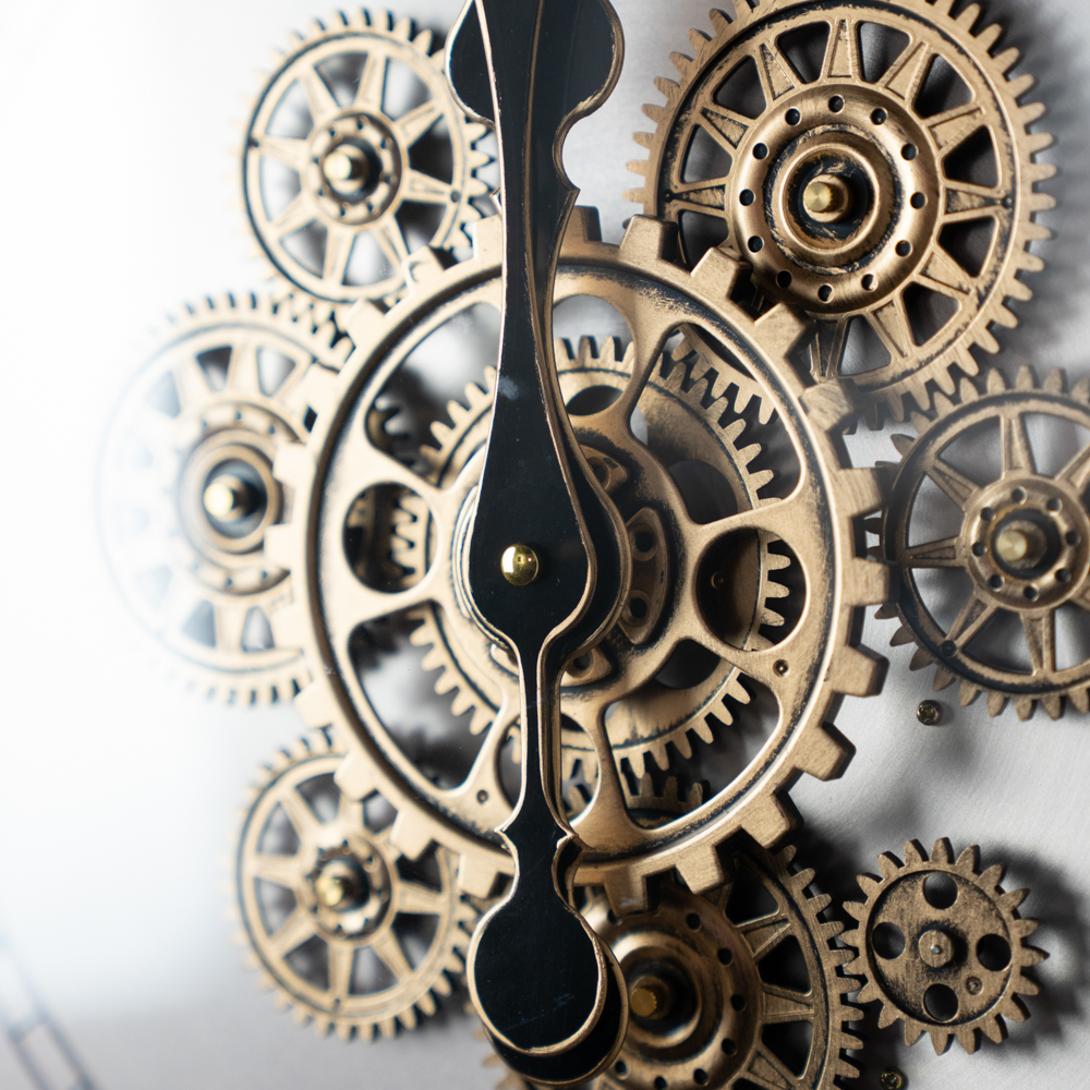 Old town gears kensington clock champagne 60cm