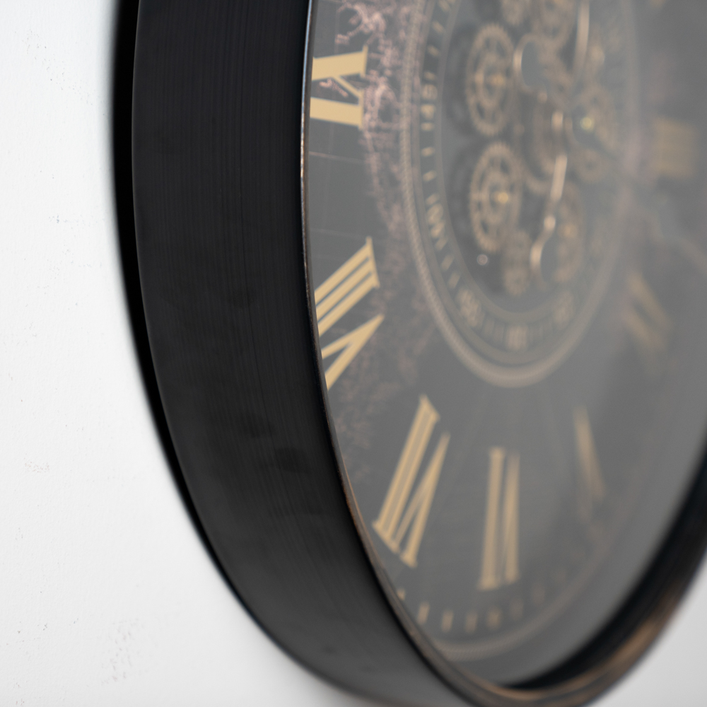 Old town gears map of the world clock 60cm
