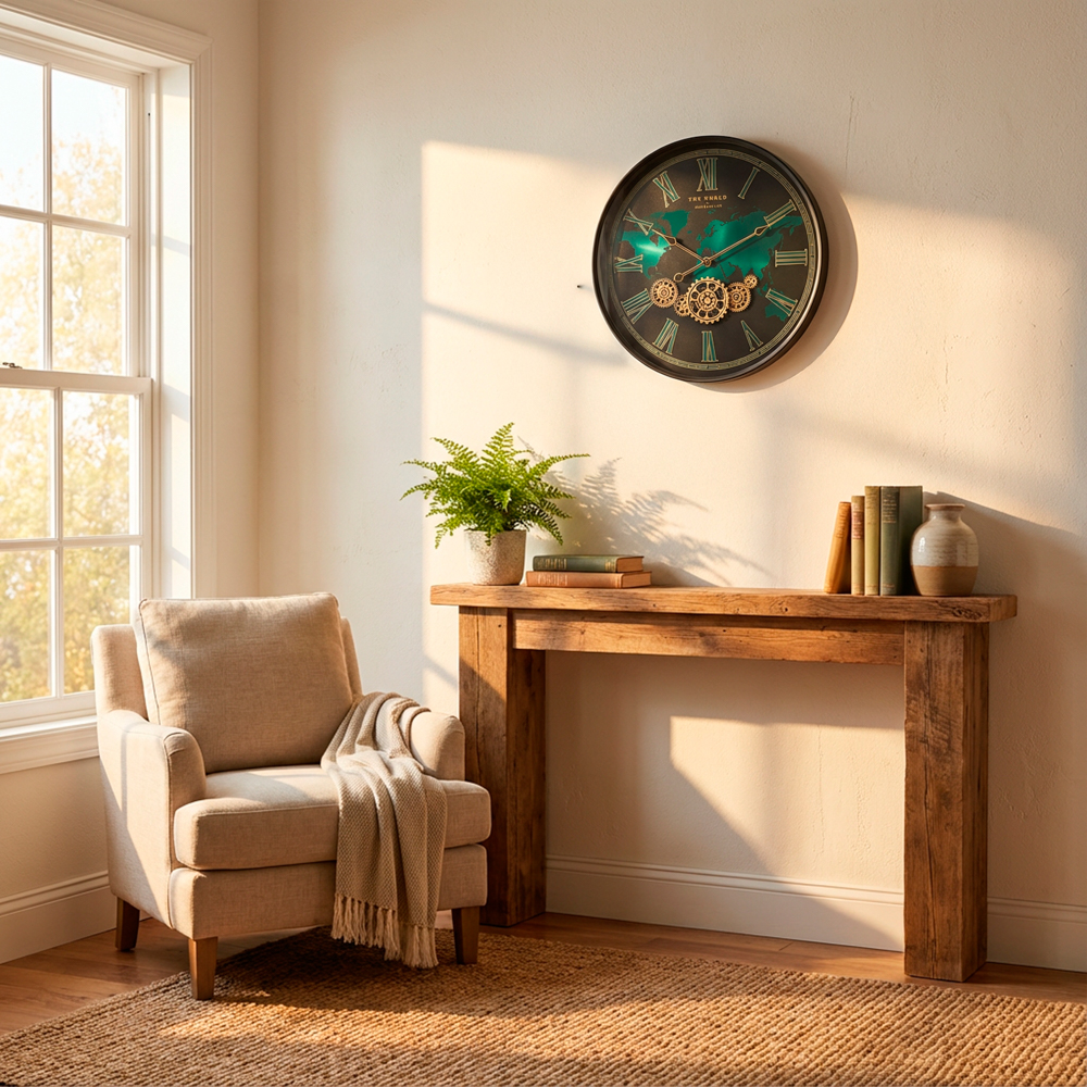 Old town gears clock hemispheres 60cm