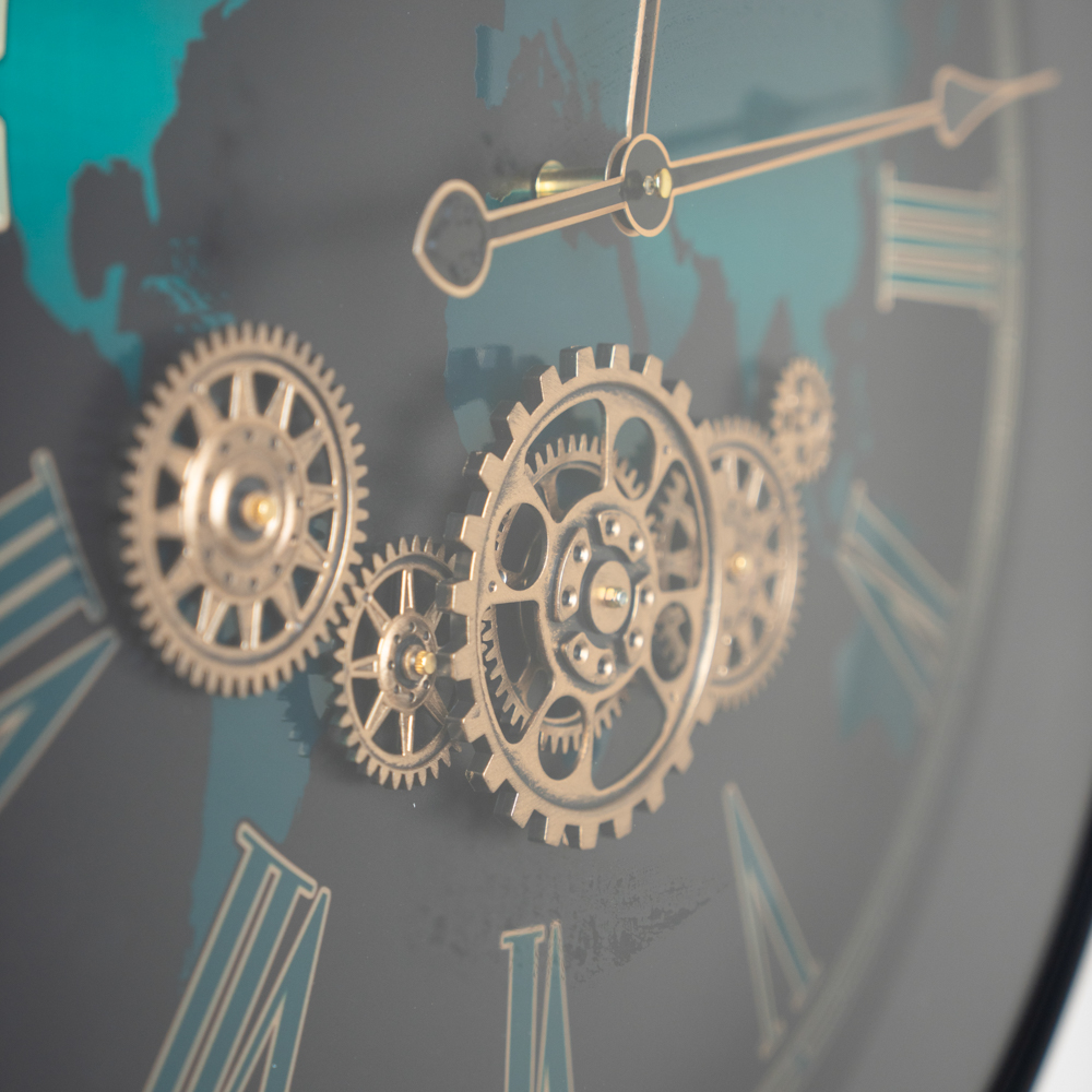 Old town gears clock hemispheres 60cm
