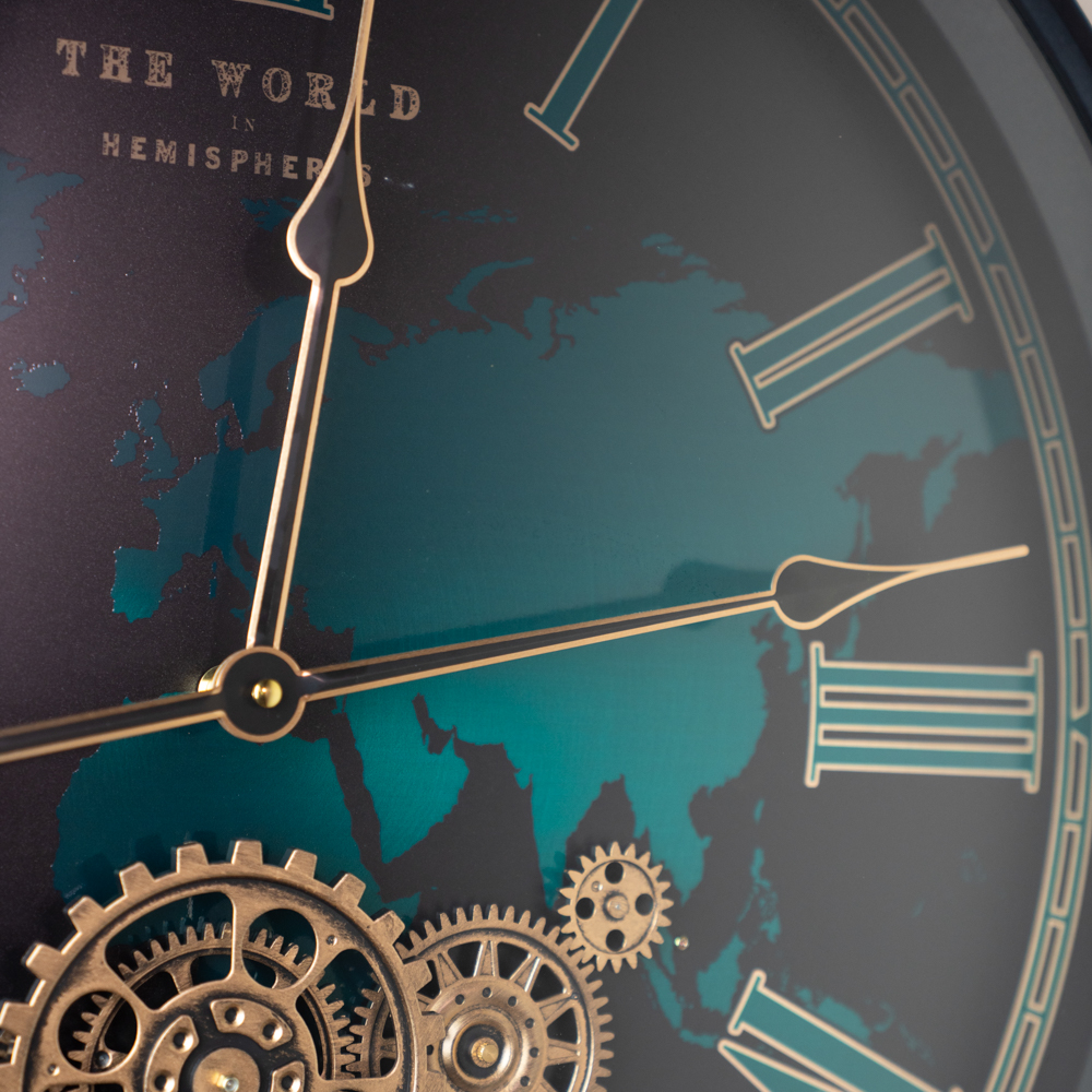 Old town gears clock hemispheres 60cm