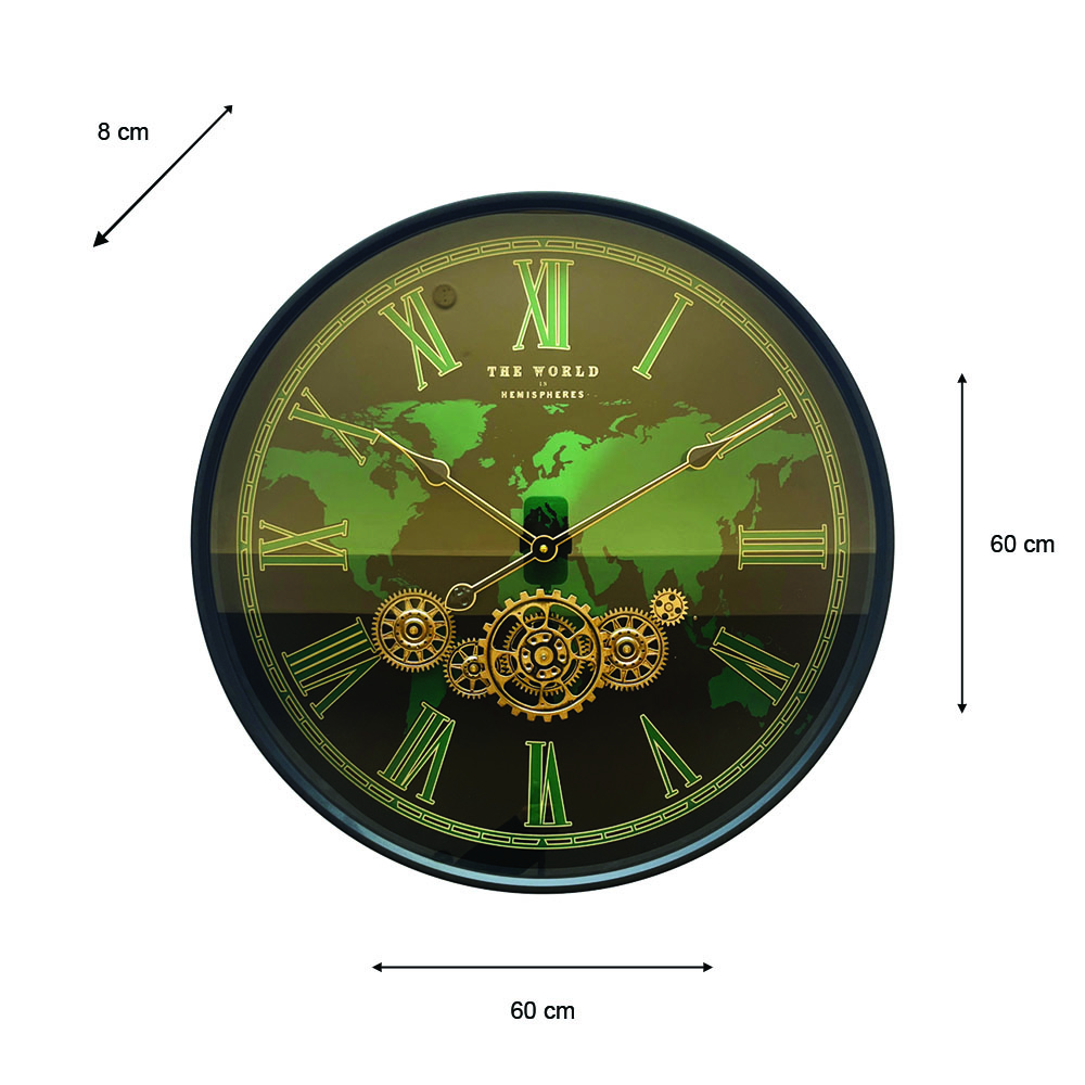 Old town gears clock hemispheres 60cm