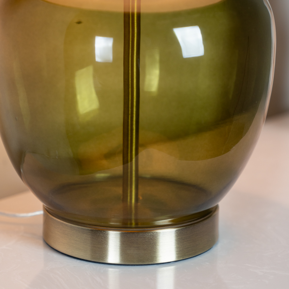 Carissa glass table lamp dark green 53cm