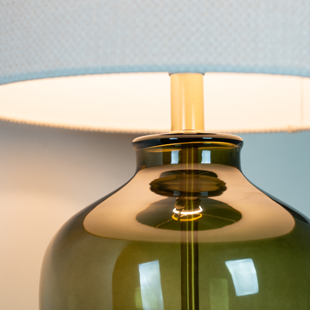 Carissa glass table lamp dark green 53cm