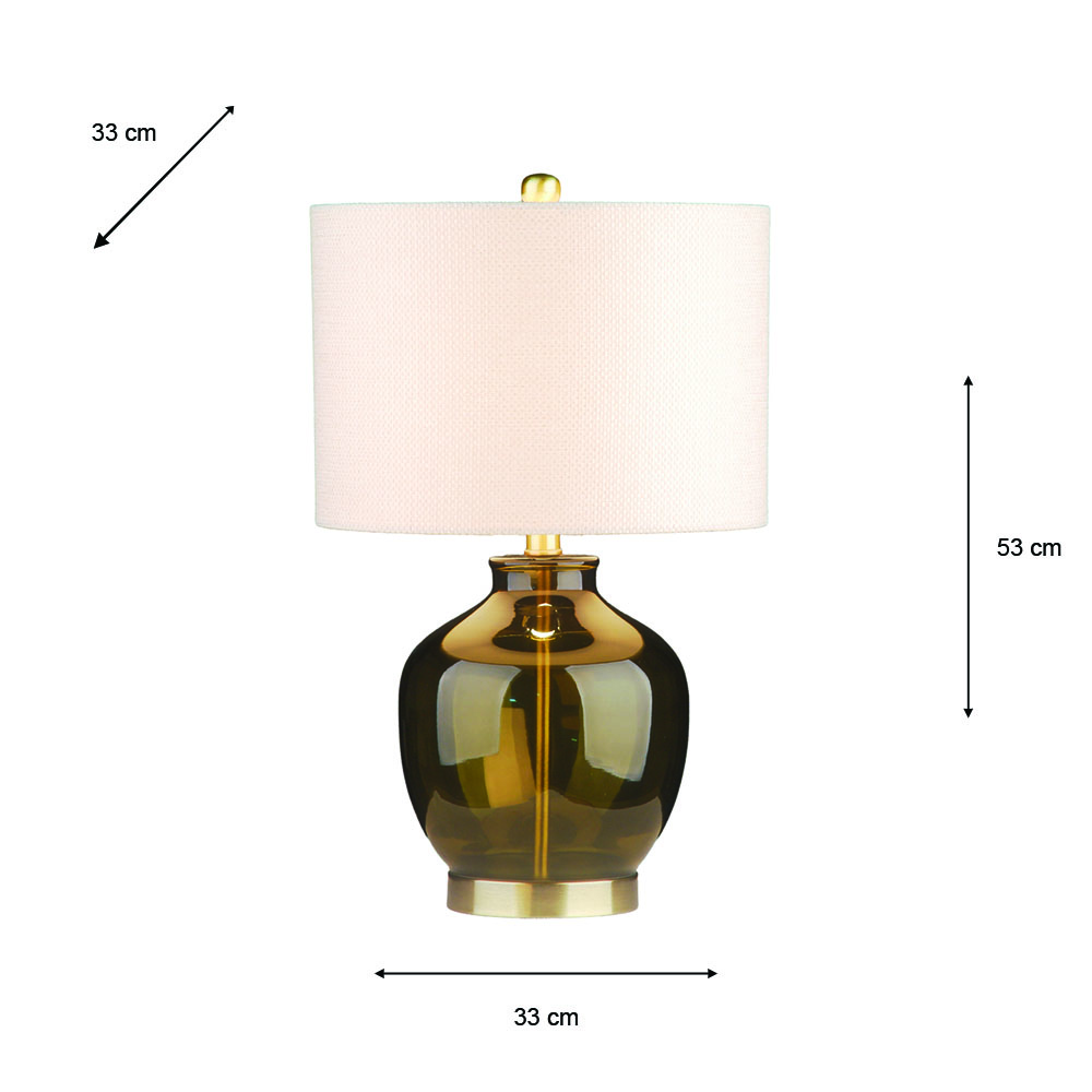Carissa glass table lamp dark green 53cm