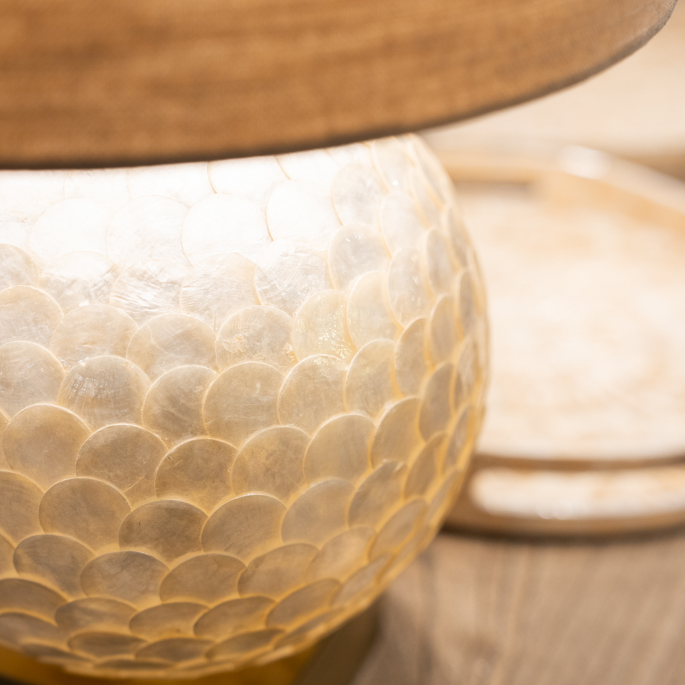 Capiz ball table lamp natural 60cm