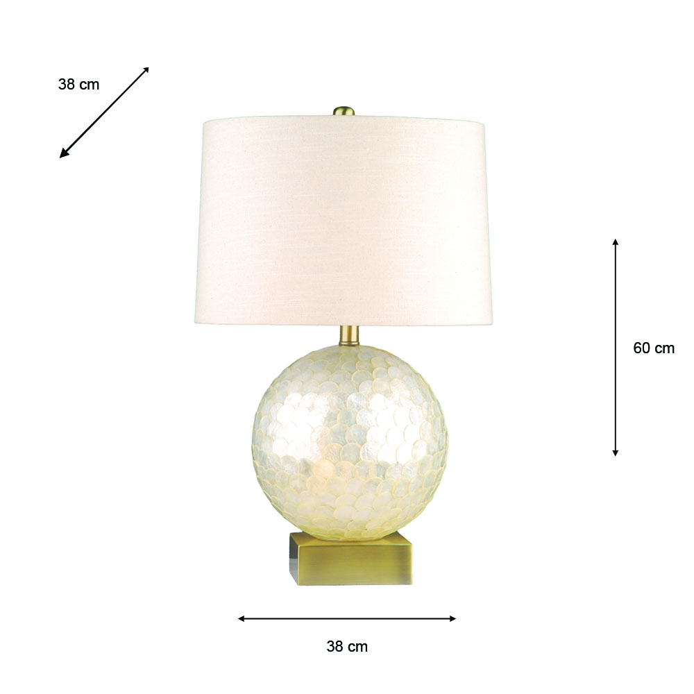Capiz ball table lamp natural 60cm