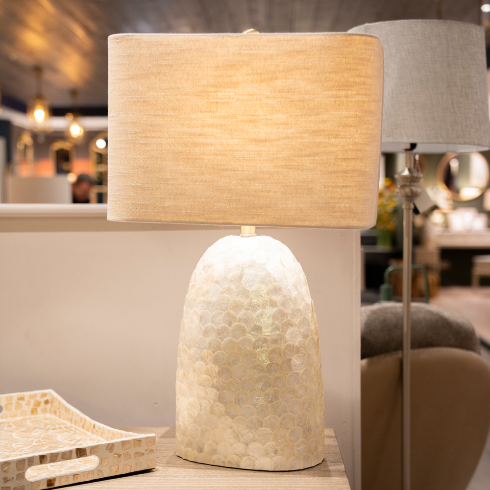 Capiz table lamp natural 68cm