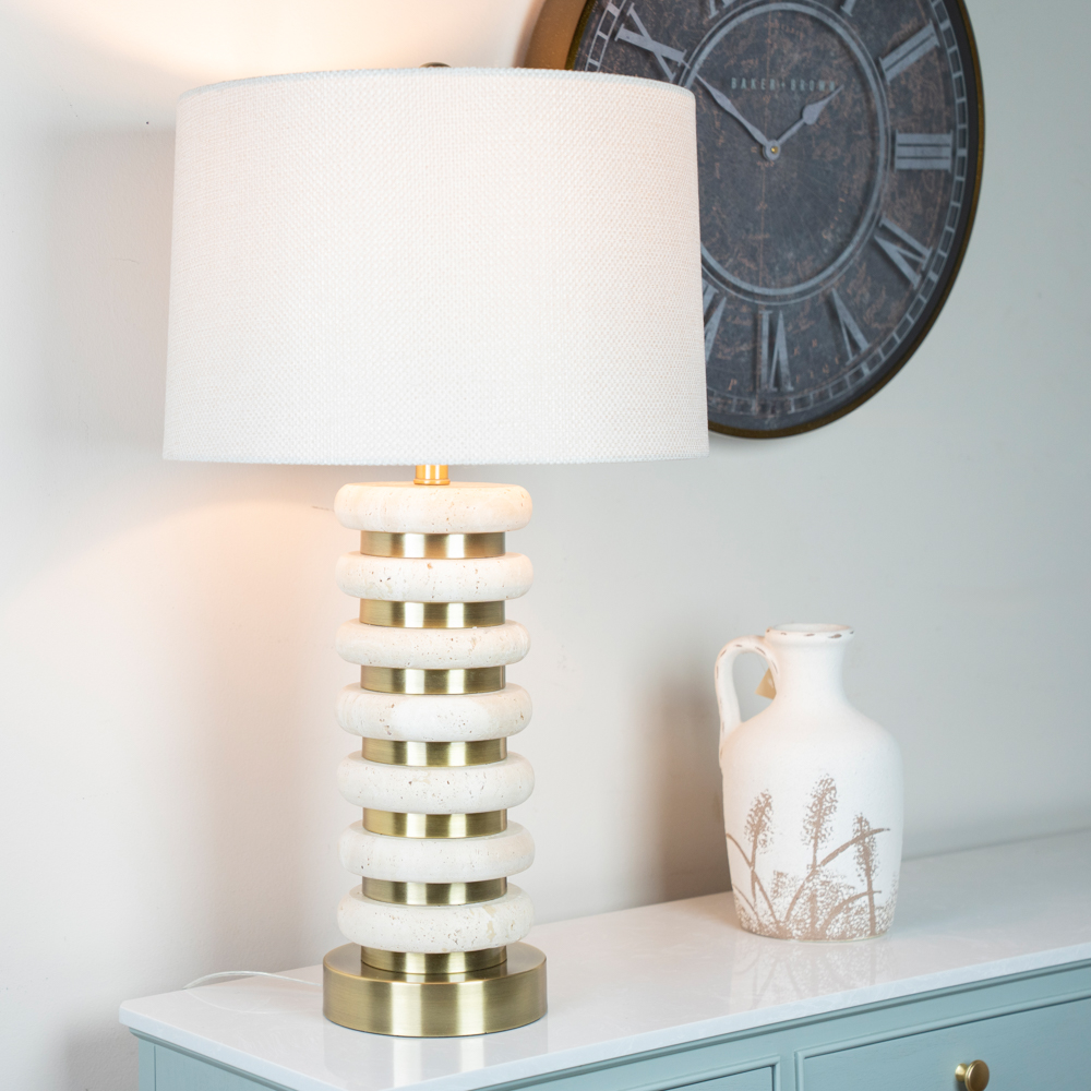 Yara travertine table lamp 71cm