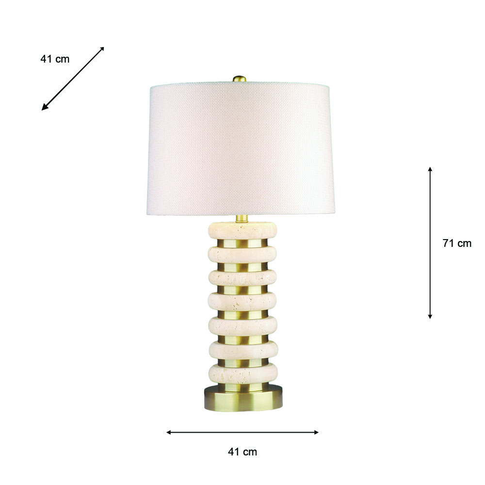 Yara travertine table lamp 71cm