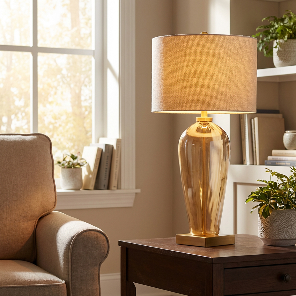 Kristen glass table lamp 84cm