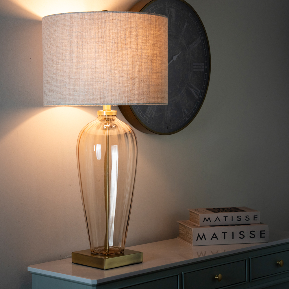 Kristen glass table lamp 84cm