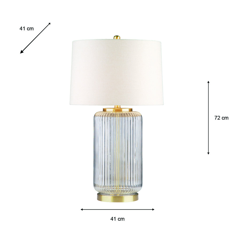 Tabitha glass table lamp 72cm