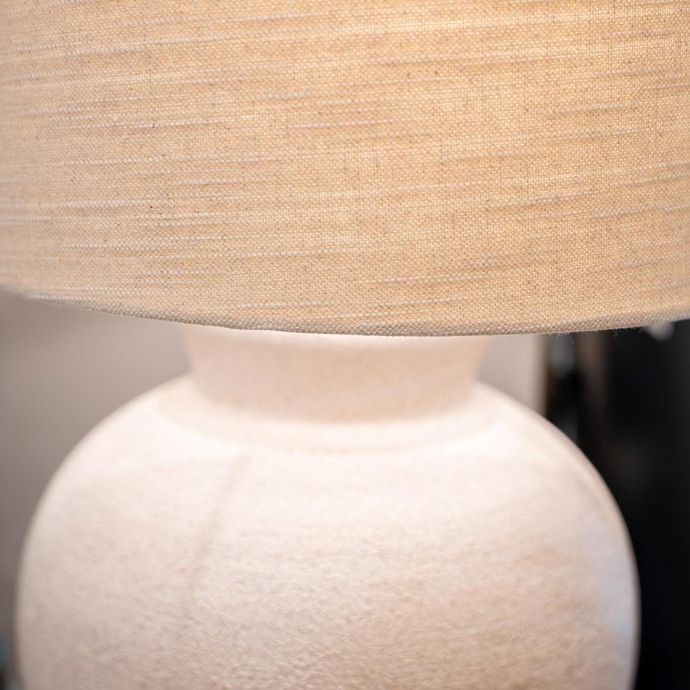 Fabia ceramic table lamp sandy white 71cm