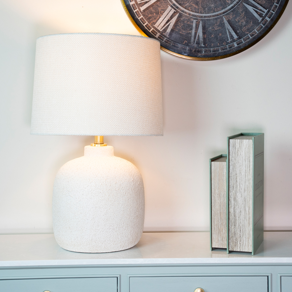 Fabia ceramic table lamp sandy white 58cm