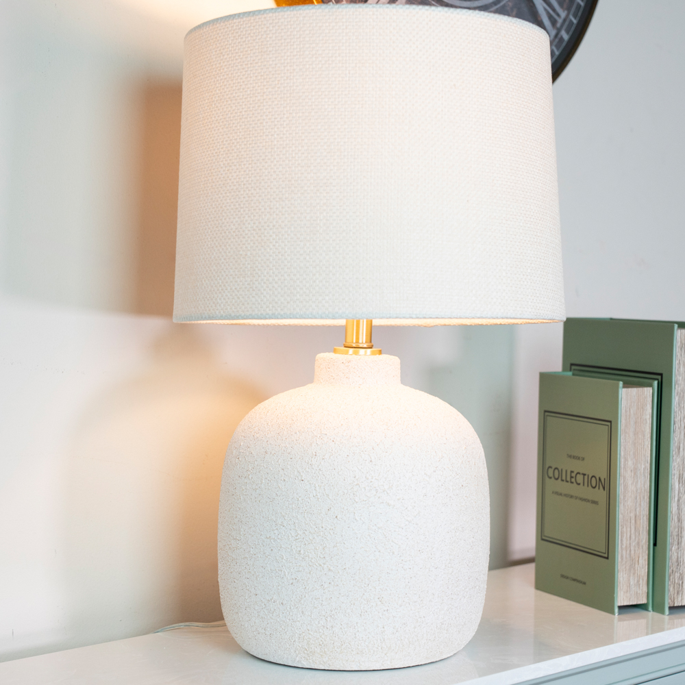 Fabia ceramic table lamp sandy white 58cm