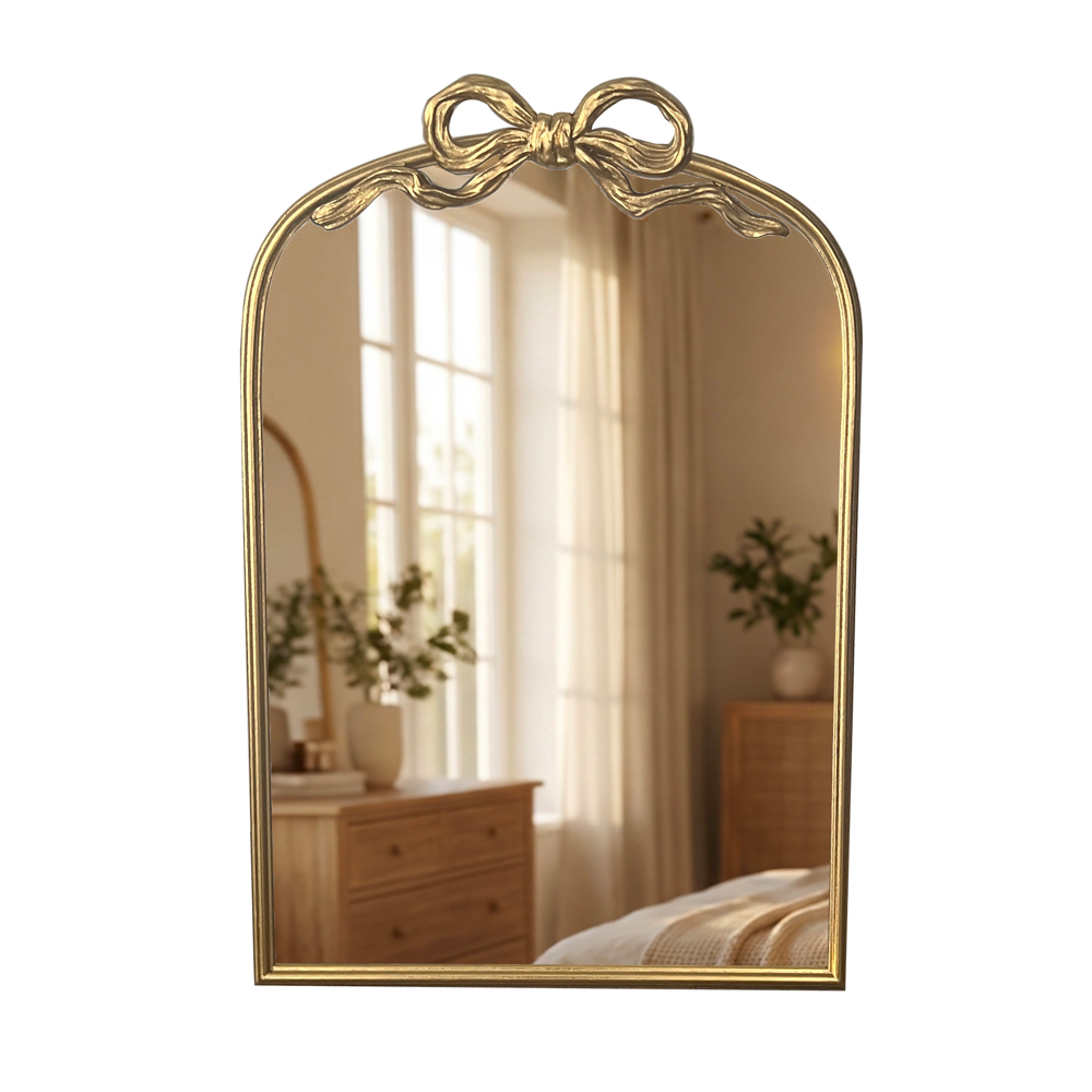 Clayton mirror with bow 72cm gold