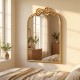 Clayton mirror with bow 72cm gold