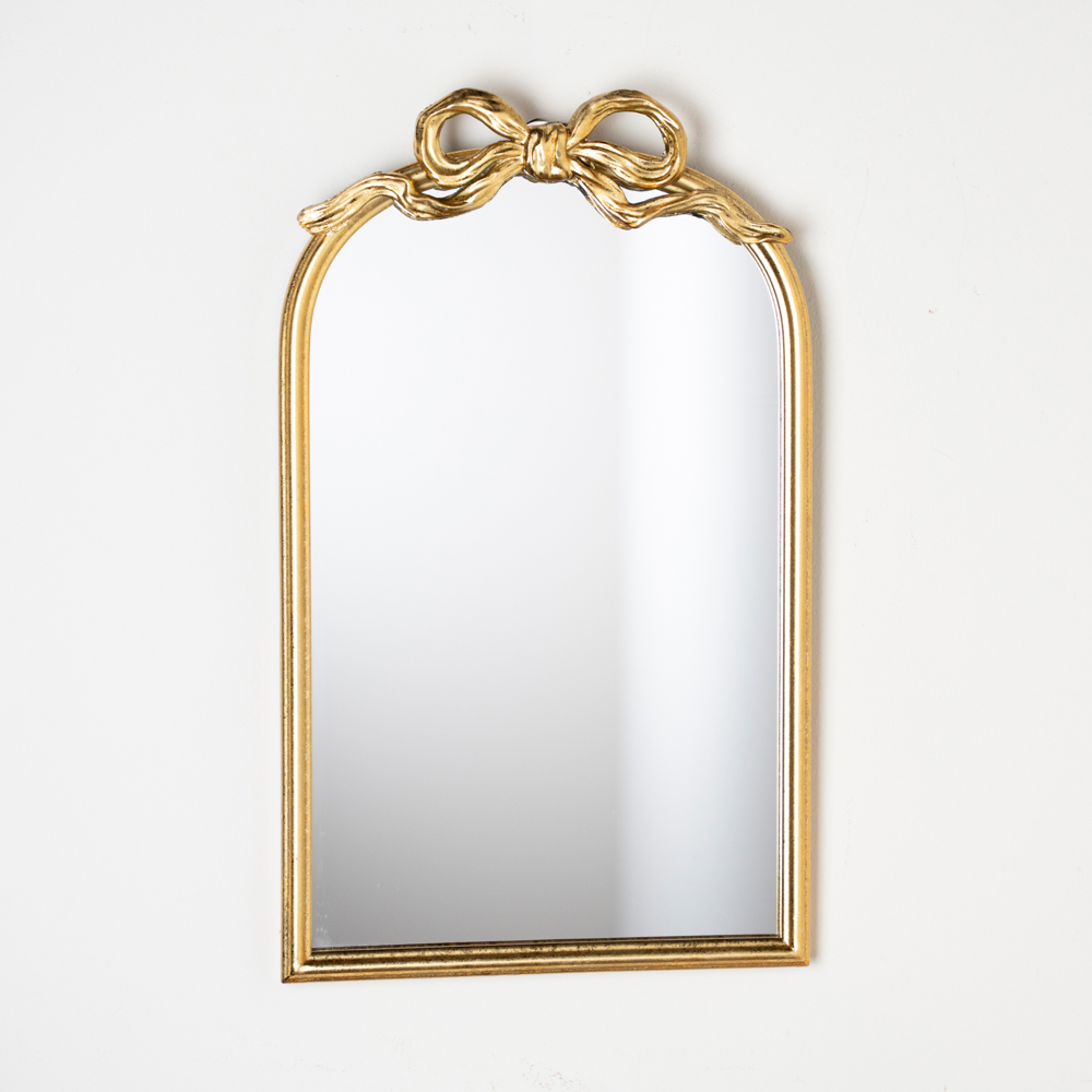 Clayton mirror with bow 50cm gold