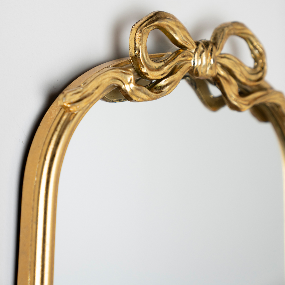 Clayton mirror with bow 50cm gold