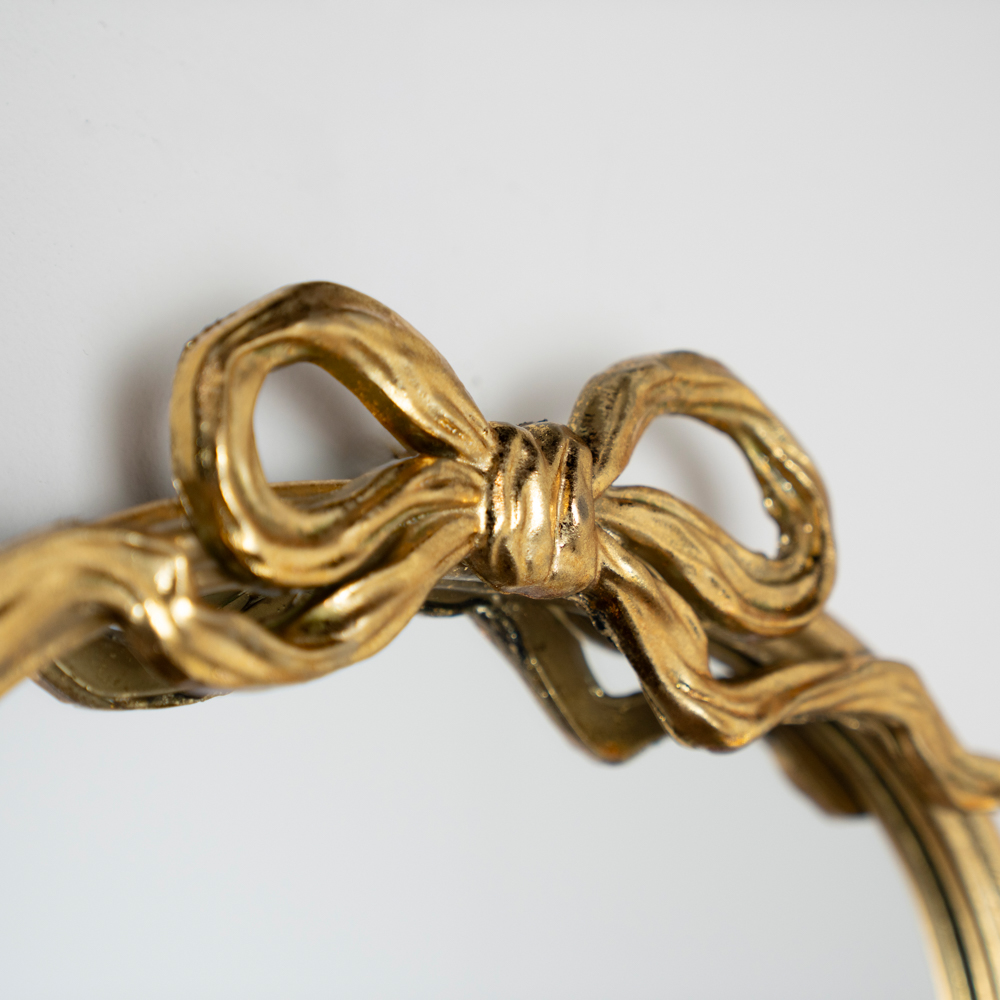 Clayton mirror with bow 50cm gold