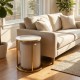 Vienna marble side table and pouffe set