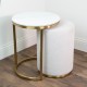 Vienna marble side table and pouffe set