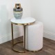 Vienna marble side table and pouffe set