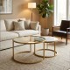 Salzburg s/2 marble/glass coffee tables