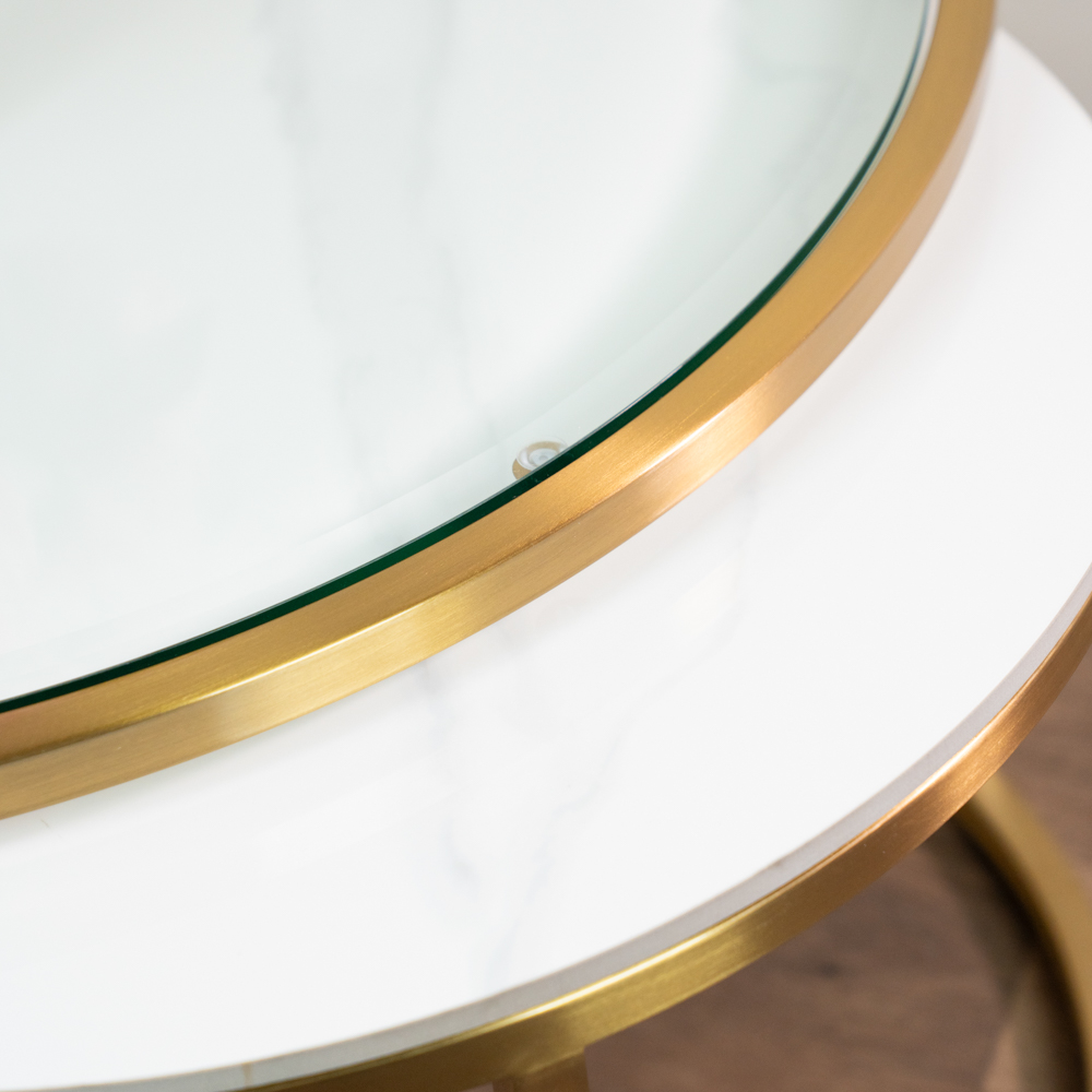 Salzburg s/2 marble/glass coffee tables