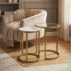 Salzburg s/2 marble/glass side tables
