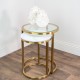 Salzburg s/2 marble/glass side tables