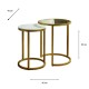 Salzburg s/2 marble/glass side tables