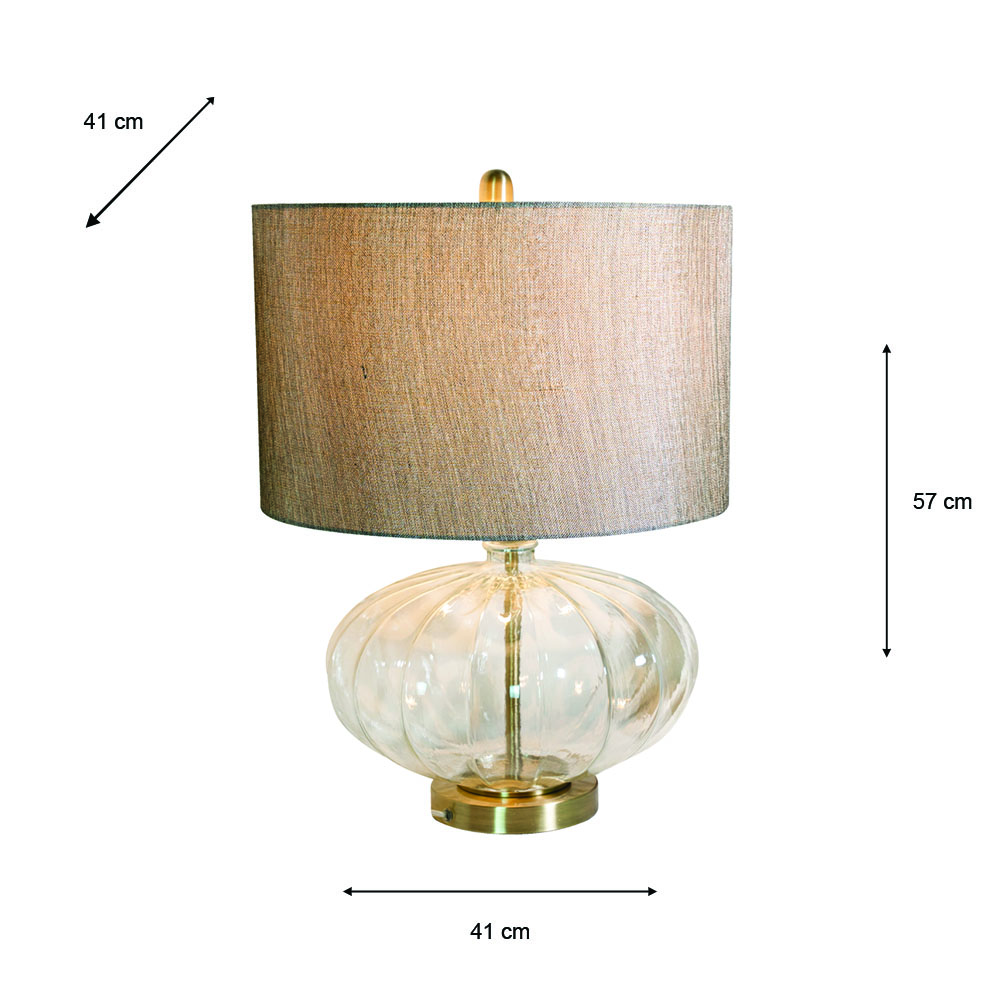 Kyra table lamp clear glass 57cm