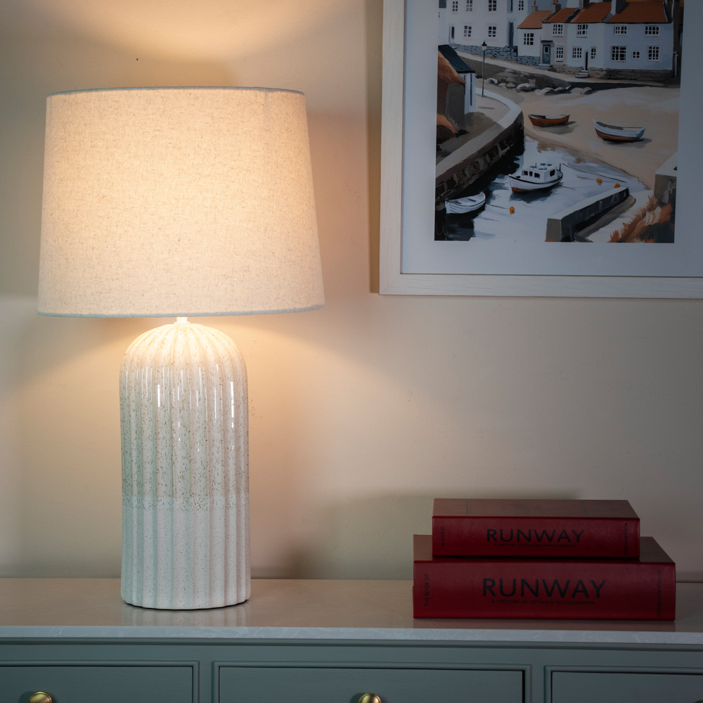 Sloane ceramic table lamp ridged 64cm