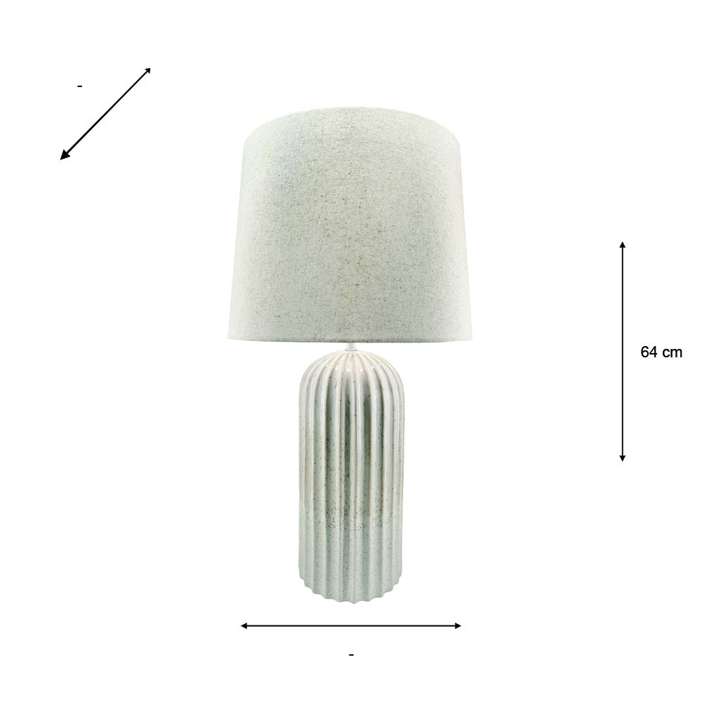 Sloane ceramic table lamp ridged 64cm