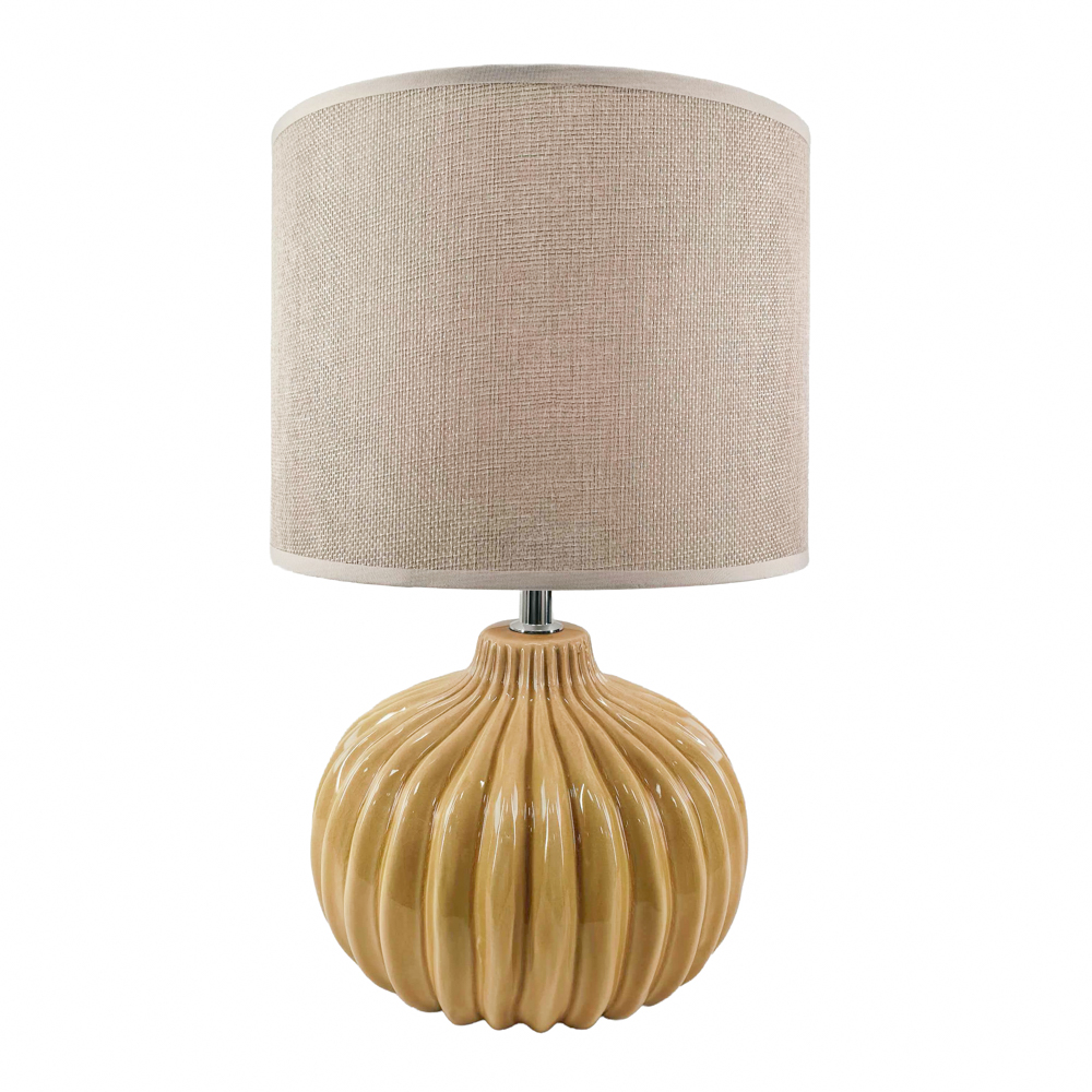 Dakota ceramic lamp muted yellow 35cm