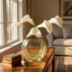 Real touch lillies looped stem vase with faux water 50cm
