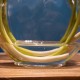 Real touch lillies looped stem vase with faux water 50cm