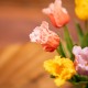 Real touch tulips bundle vase with faux water 33cm