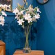 Real touch lillies vase with faux water 70cm