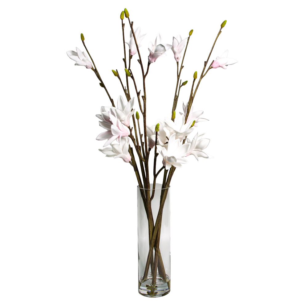 Real touch magnolia vase with faux water 97cm