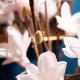 Real touch magnolia vase with faux water 97cm