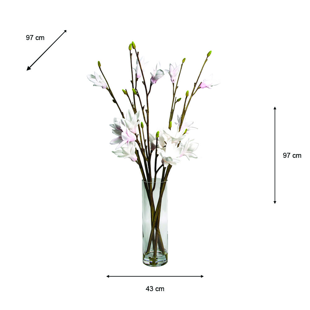 Real touch magnolia vase with faux water 97cm