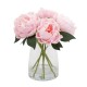 Real touch peony vase with faux water 27cm