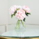 Real touch peony vase with faux water 27cm