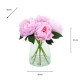 Real touch peony vase with faux water 27cm