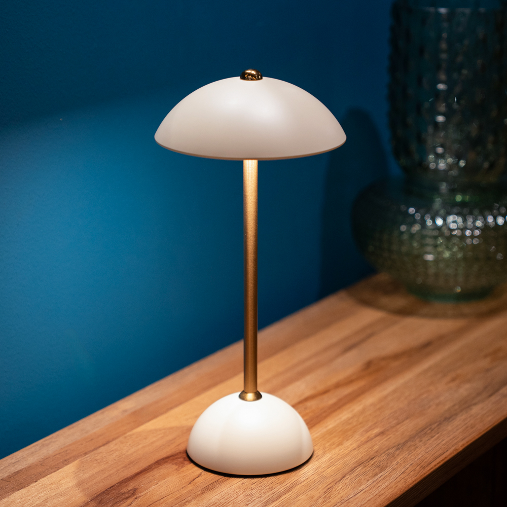 Apollo usb rechargeable lamp matt ivory