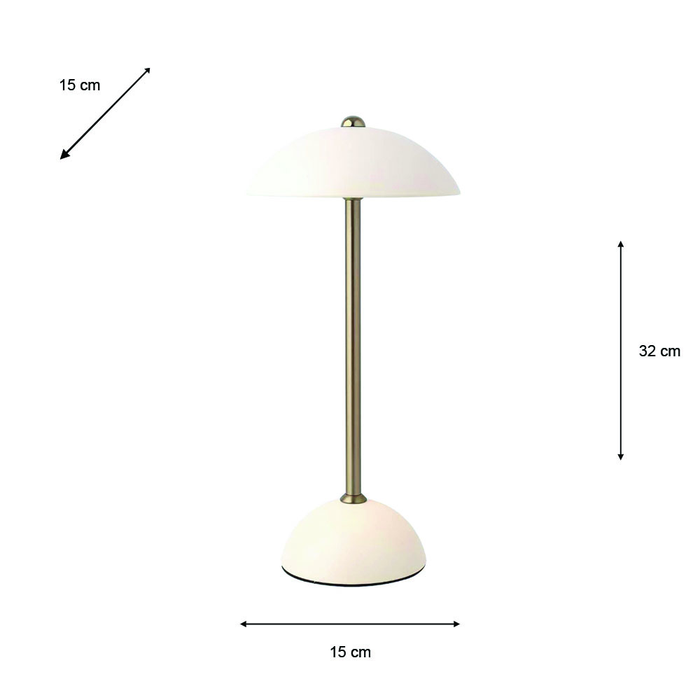 Apollo usb rechargeable lamp matt ivory
